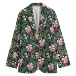 Vintage Tropical Exotic Hawaiian Print Women's Cotton Blazer