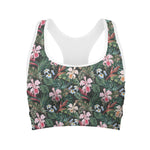 Vintage Tropical Exotic Hawaiian Print Women's Sports Bra