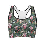 Vintage Tropical Exotic Hawaiian Print Women's Sports Bra
