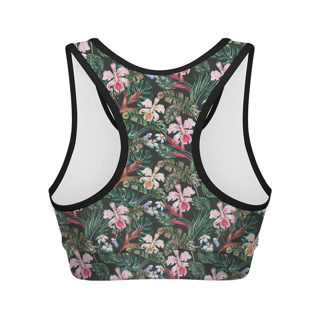 Vintage Tropical Exotic Hawaiian Print Women's Sports Bra