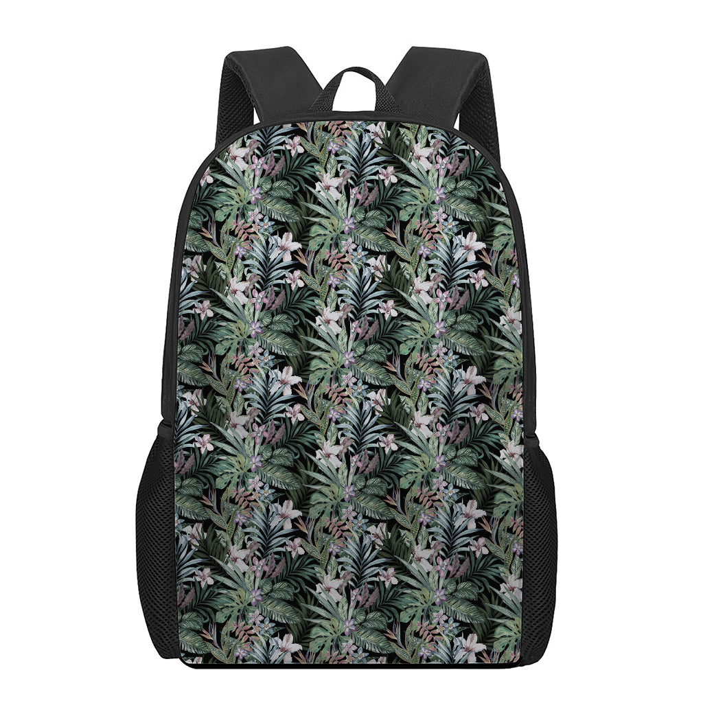 Vintage Tropical Floral Print 17 Inch Backpack