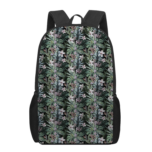 Vintage Tropical Floral Print 17 Inch Backpack