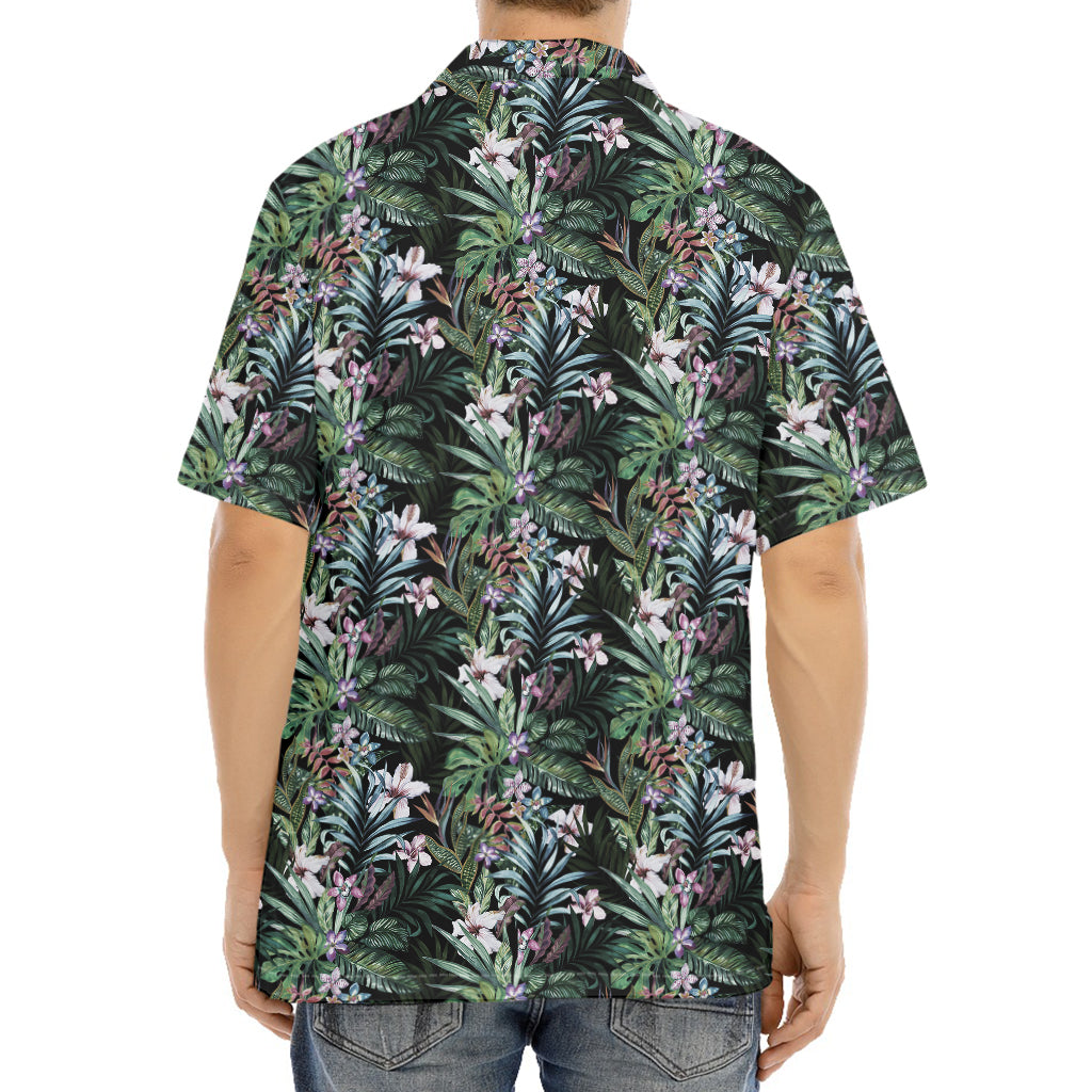 Vintage Tropical Floral Print Aloha Shirt