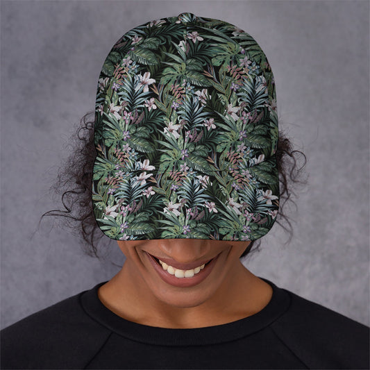 Vintage Tropical Floral Print Baseball Cap