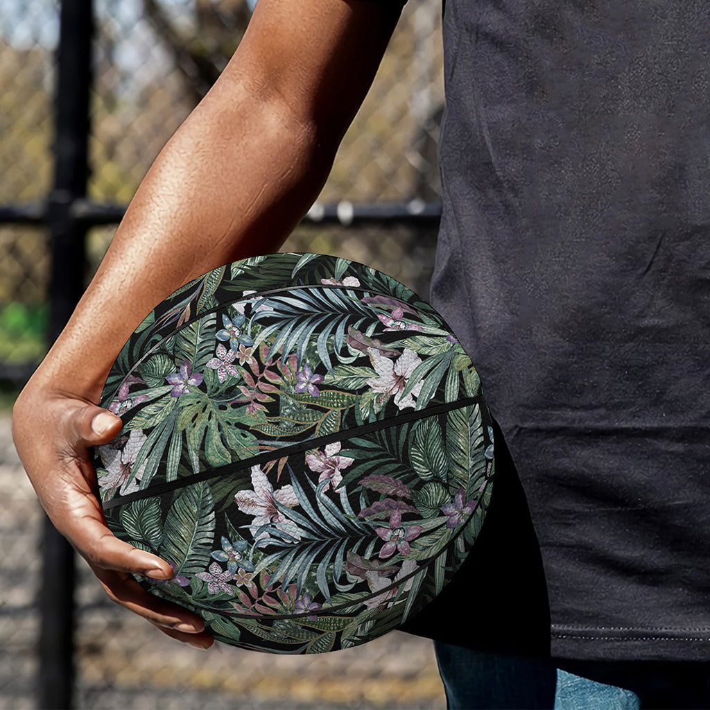 Vintage Tropical Floral Print Basketball