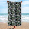 Vintage Tropical Floral Print Beach Towel