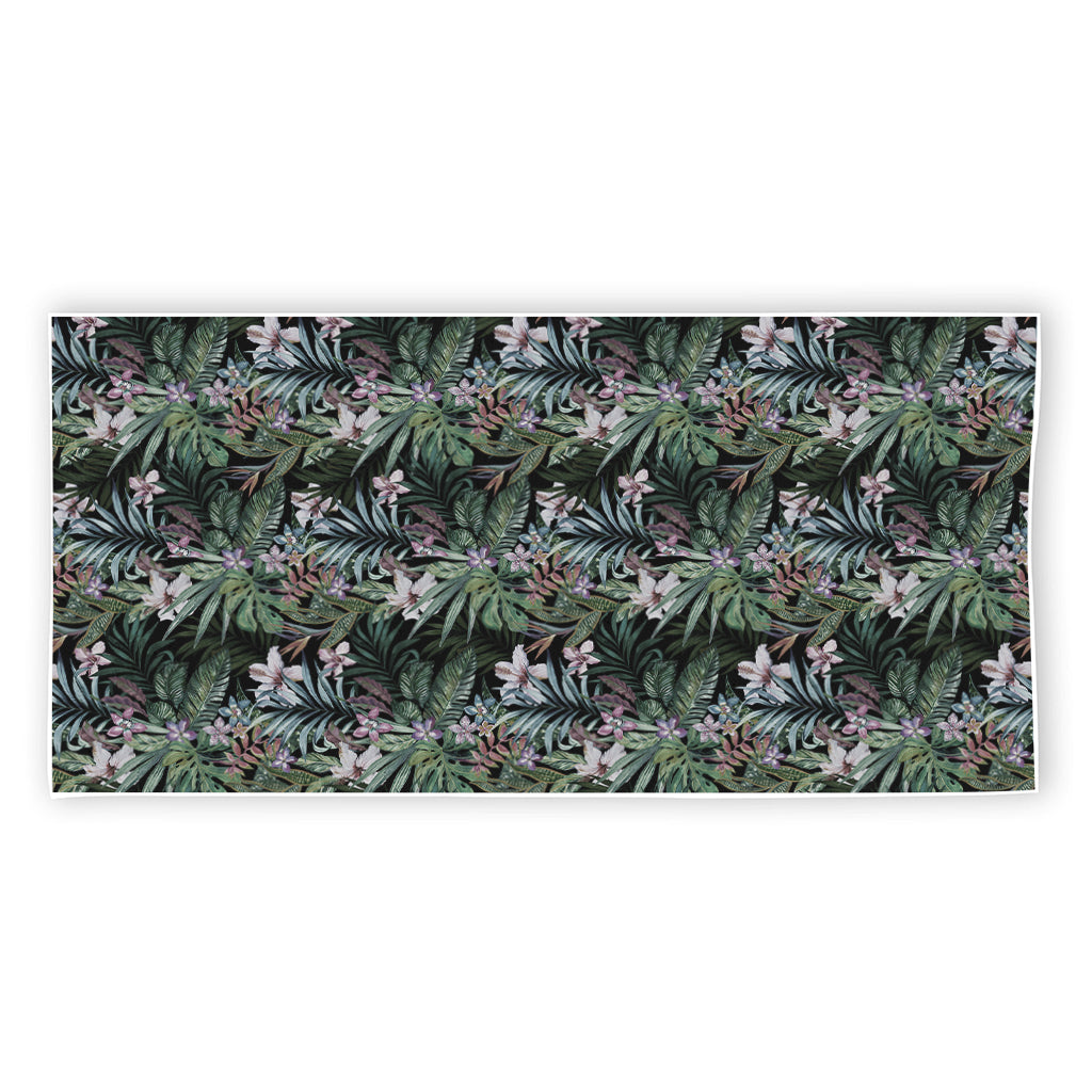 Vintage Tropical Floral Print Beach Towel