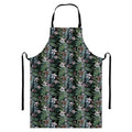 Vintage Tropical Floral Print Bib Apron With Pocket