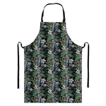 Vintage Tropical Floral Print Bib Apron With Pocket