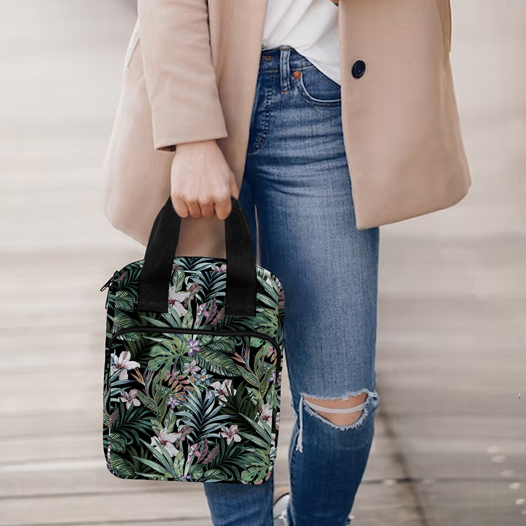 Vintage Tropical Floral Print Bible Tote Bag