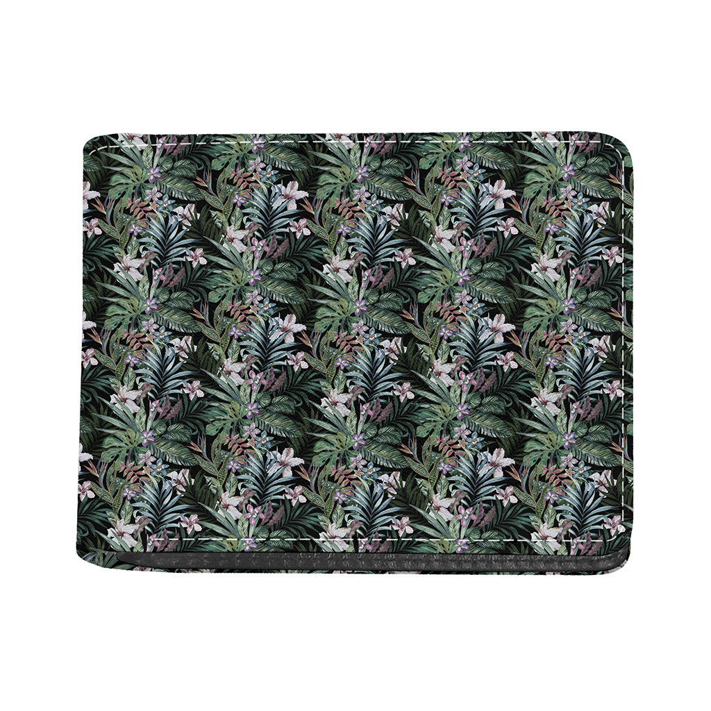 Vintage Tropical Floral Print Bifold Wallet
