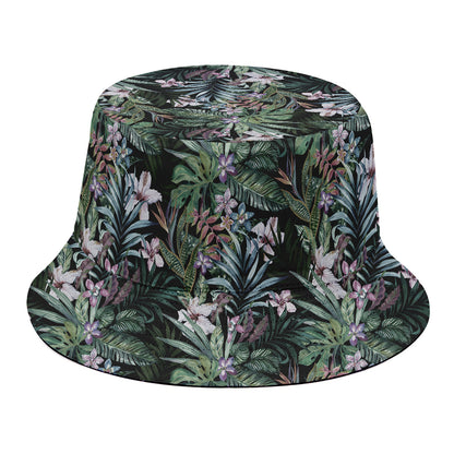 Vintage Tropical Floral Print Bucket Hat