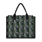 Vintage Tropical Floral Print Canvas Tote Bag