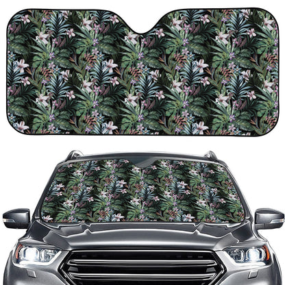 Vintage Tropical Floral Print Car Windshield Sun Shade