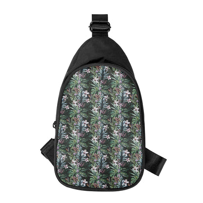Vintage Tropical Floral Print Chest Bag
