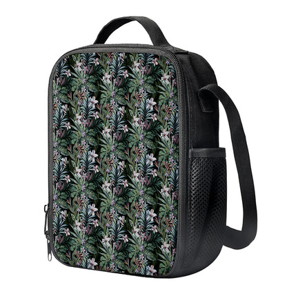 Vintage Tropical Floral Print Crossbody Lunch Bag
