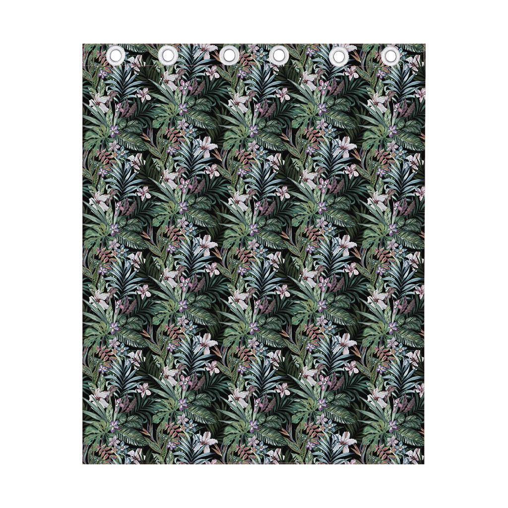 Vintage Tropical Floral Print Curtain