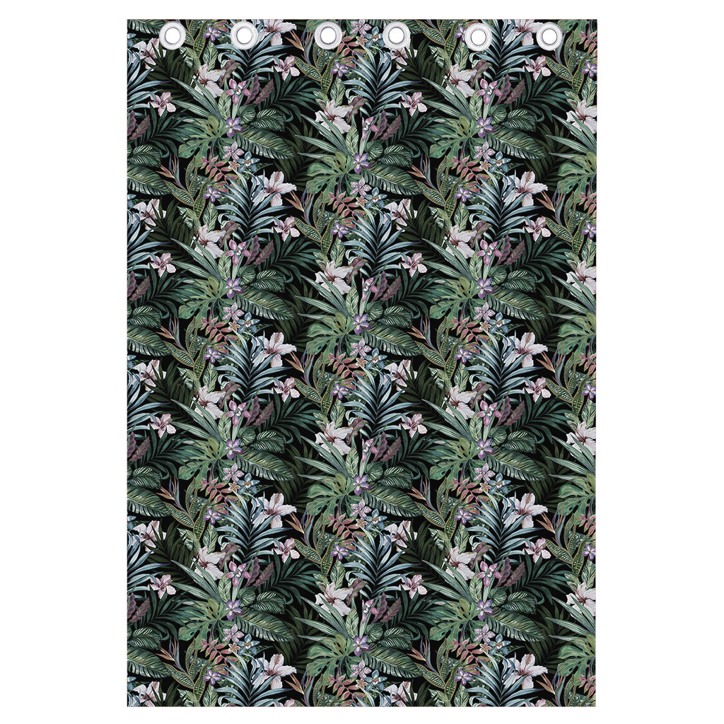 Vintage Tropical Floral Print Curtain