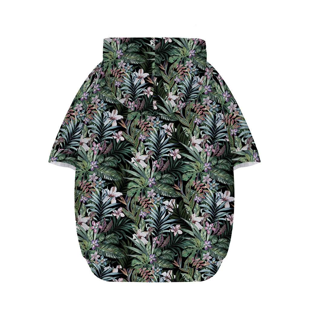 Vintage Tropical Floral Print Dog Zip Up Hoodie