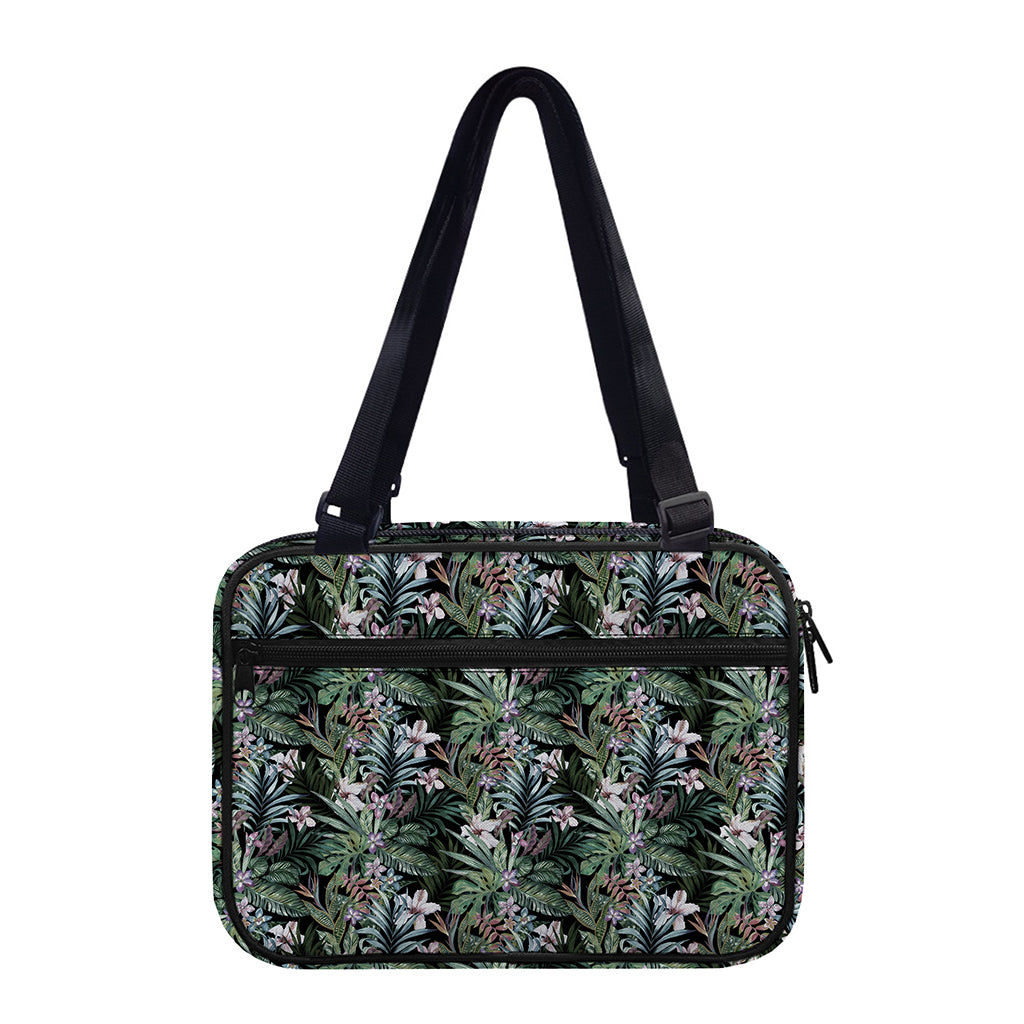 Vintage Tropical Floral Print Double Strap Bible Bag