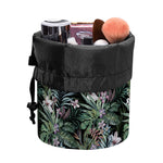 Vintage Tropical Floral Print Drawstring Makeup Bag