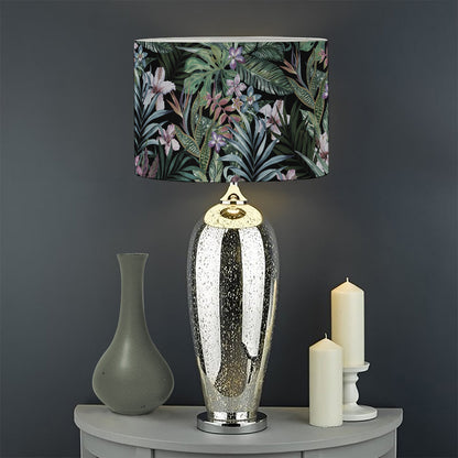 Vintage Tropical Floral Print Drum Lamp Shade