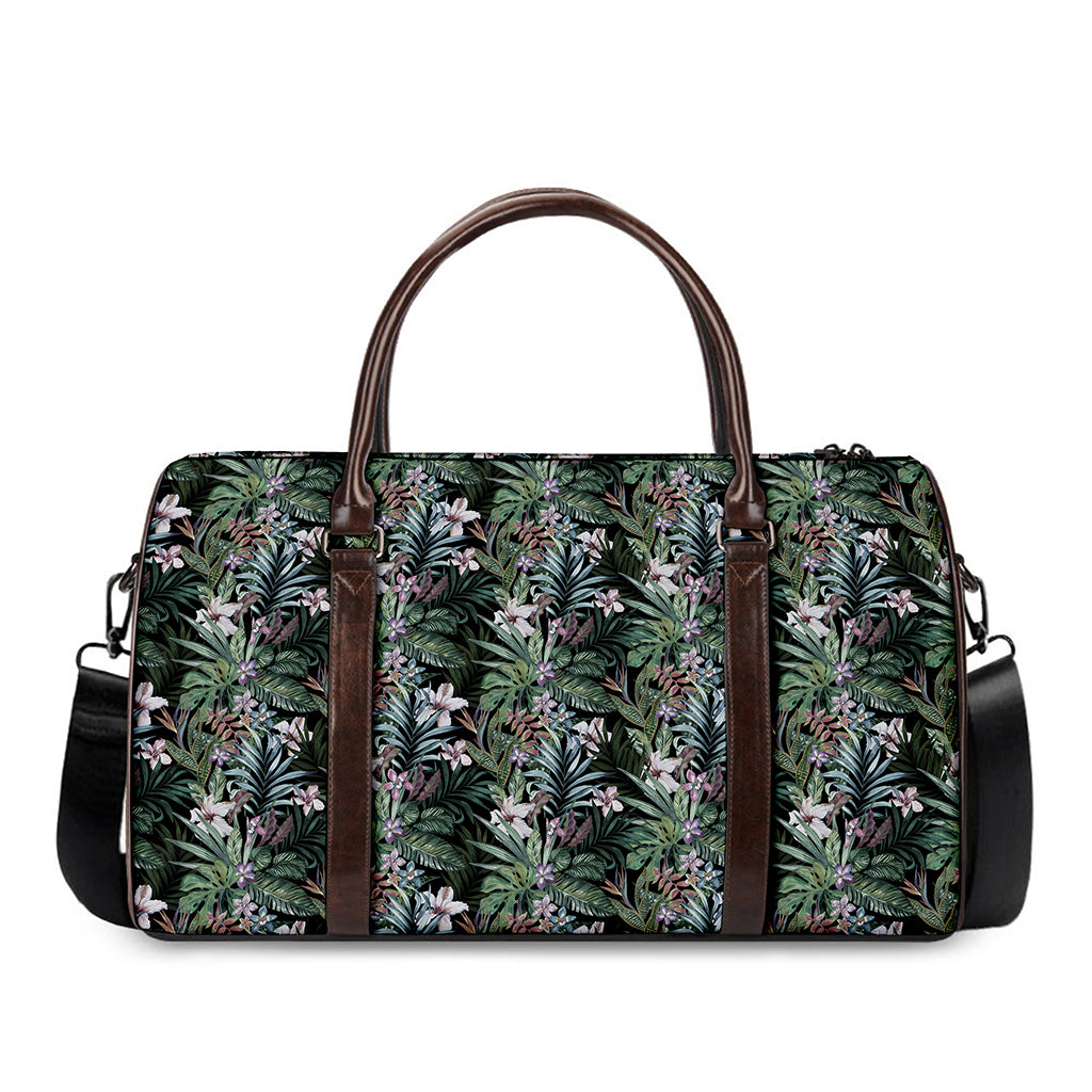 Vintage Tropical Floral Print Duffle Bag