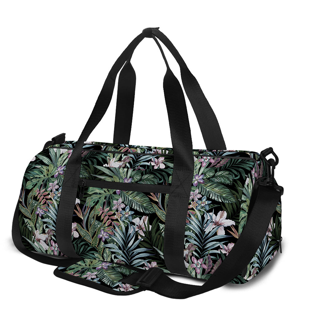 Vintage Tropical Floral Print Gym Bag