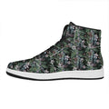 Vintage Tropical Floral Print High Top Leather Sneakers