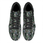Vintage Tropical Floral Print High Top Leather Sneakers