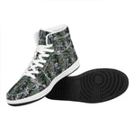 Vintage Tropical Floral Print High Top Leather Sneakers