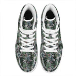 Vintage Tropical Floral Print High Top Leather Sneakers