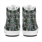 Vintage Tropical Floral Print High Top Leather Sneakers