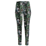 Vintage Tropical Floral Print High-Waisted Pocket Leggings