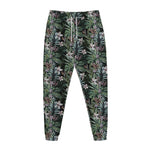 Vintage Tropical Floral Print Jogger Pants