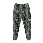 Vintage Tropical Floral Print Jogger Pants