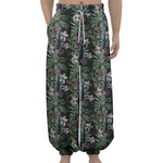 Vintage Tropical Floral Print Lantern Pants
