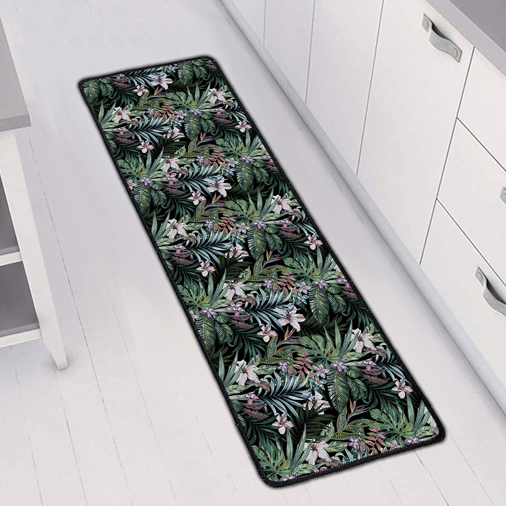Vintage Tropical Floral Print Long Kitchen Mat
