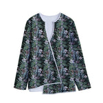 Vintage Tropical Floral Print Long Sleeve Short Coat