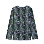 Vintage Tropical Floral Print Long Sleeve Short Coat