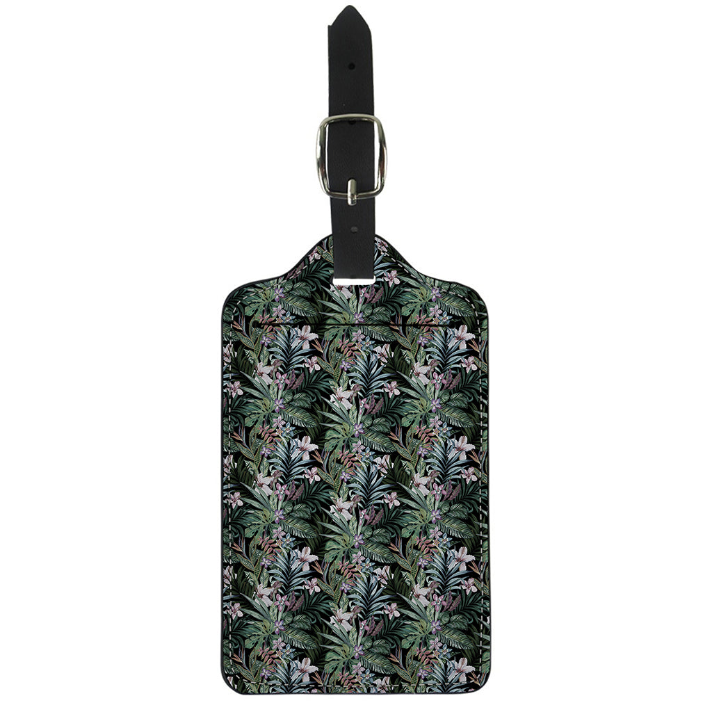 Vintage Tropical Floral Print Luggage Tag