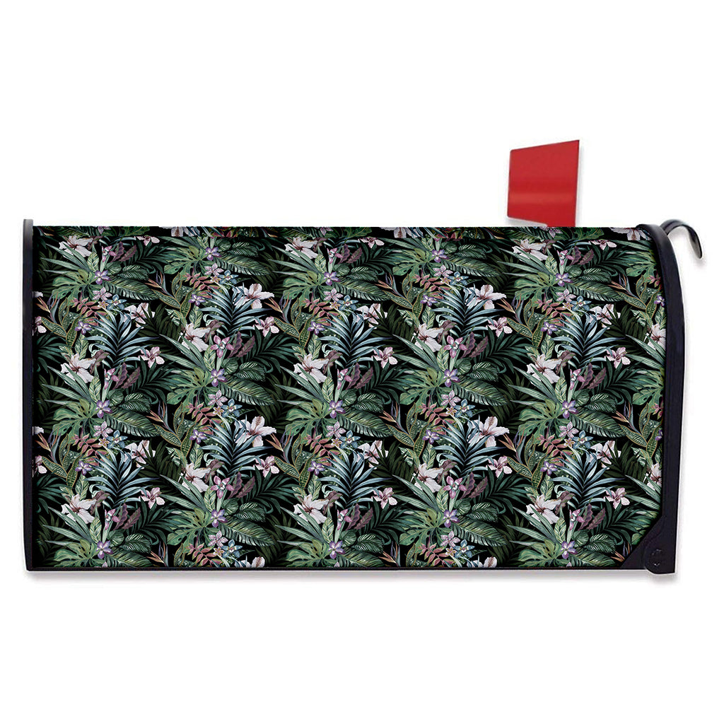 Vintage Tropical Floral Print Mailbox Cover
