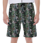 Vintage Tropical Floral Print Men's Beach Shorts