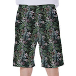 Vintage Tropical Floral Print Men's Beach Shorts
