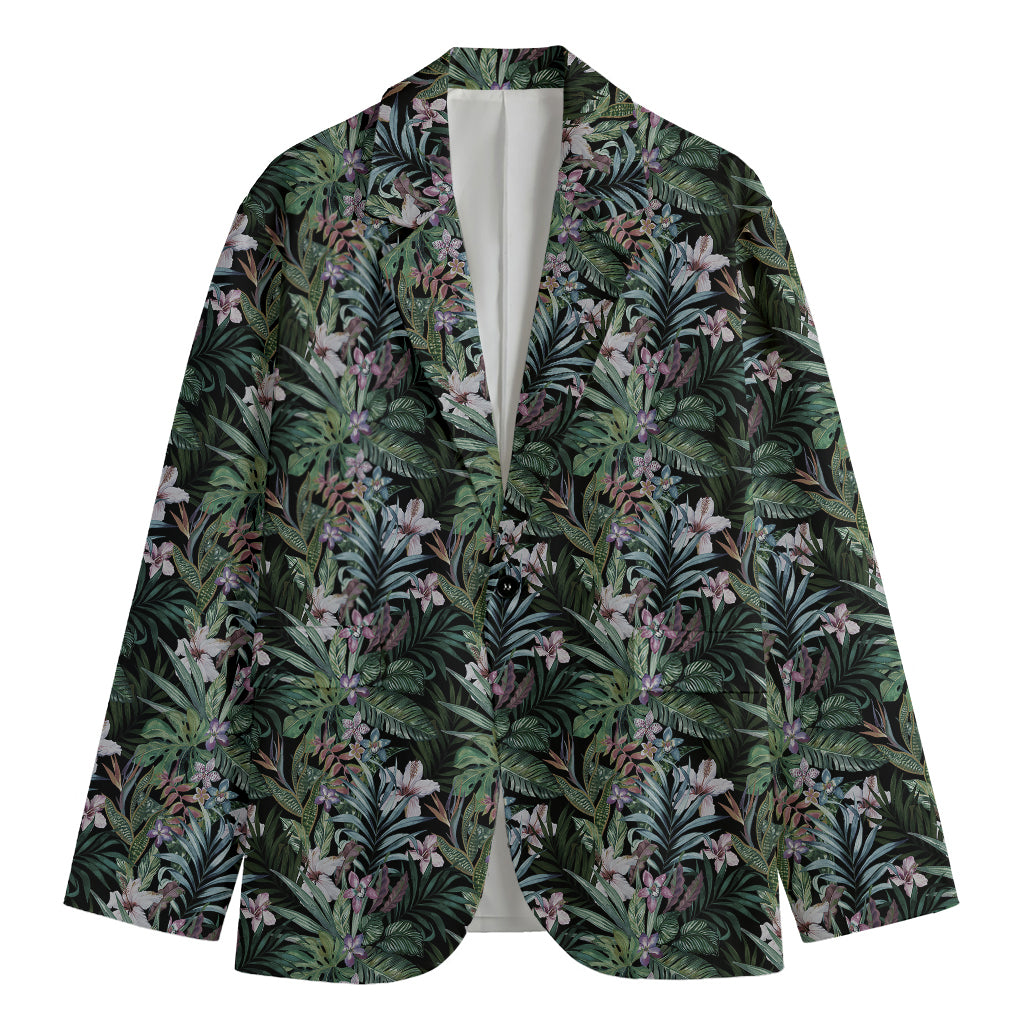 Vintage Tropical Floral Print Men's Blazer