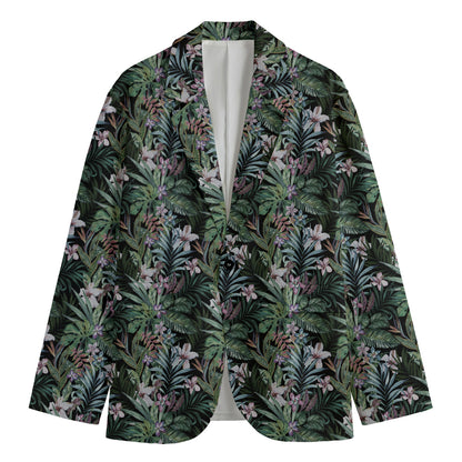 Vintage Tropical Floral Print Men's Blazer
