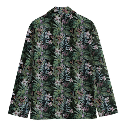 Vintage Tropical Floral Print Men's Blazer