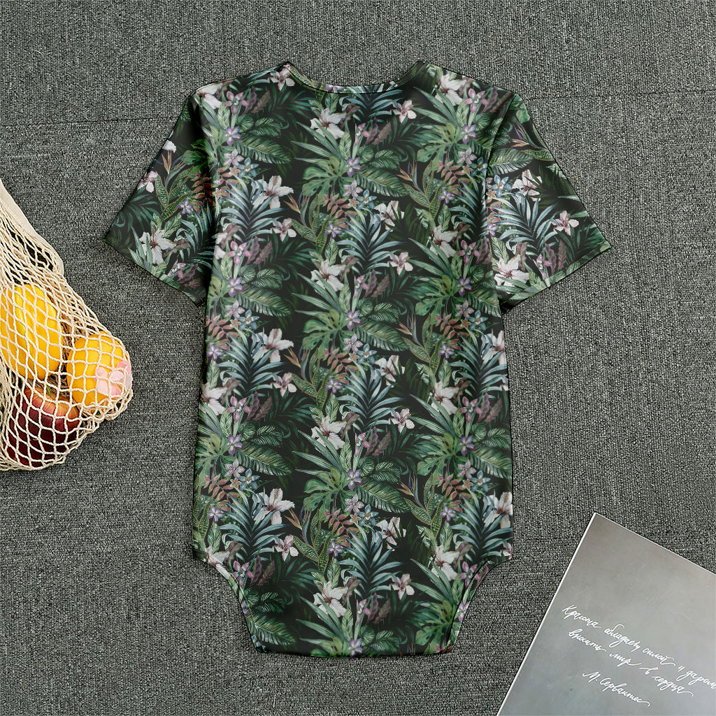 Vintage Tropical Floral Print Men's Bodysuit
