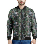 Vintage Tropical Floral Print Men's Bomber Jacket