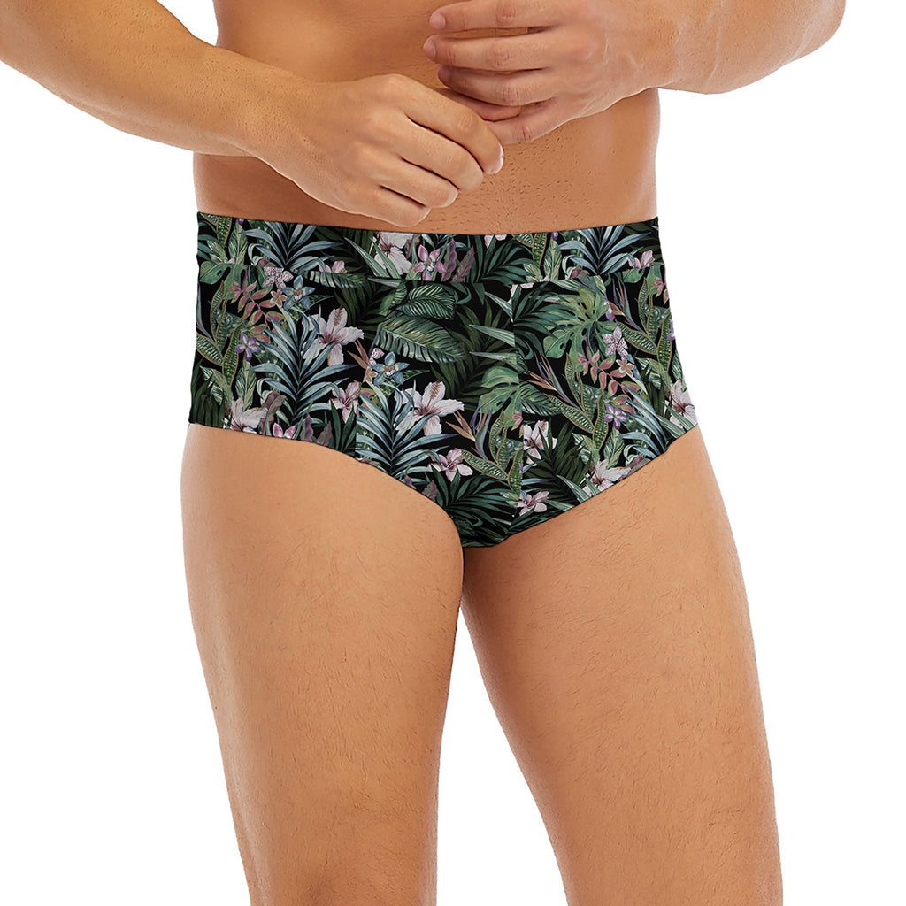 Vintage Tropical Floral Print Men's Briefs